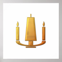Golden "3-D" Unity Candle Poster