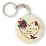 Golden 50 Anniversary keychains