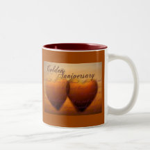 Golden 50 year anniversary coffee mug