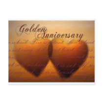 Golden 50 year anniversary postcard