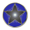Golden 5 Point Star 2 magnets