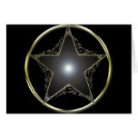 Golden 5 Point Star Greeting Cards