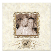 Golden Age of Elegance, Photo Wedding Invitation