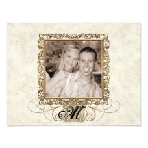 Golden Age of Elegance, Swirls RSVP Response Card Announcement
