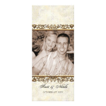 Golden Age of Elegance, Swirls Wedding Menu Card Personalised Invitation