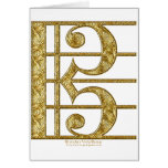 Golden Alto Clef Greeting Cards