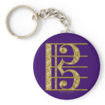Golden Alto Clef Key Chain