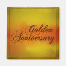 Golden Anniverary Refrigerator Magnet