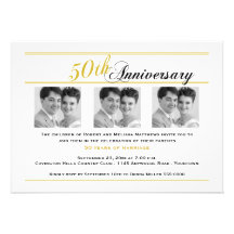 Golden Anniversary Three Photo Invitation