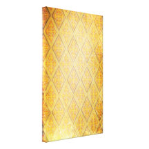 GOLDEN ARGYLE DIAMOND SHAPES PATTERNS DIGITAL TEMP GALLERY WRAPPED CANVAS