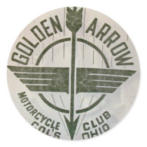 Golden Arrow Motorcycle Club Logo Round Sticker