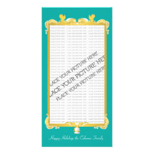 GOLDEN BAROQUE FRAME WITH ANGELS BLUE CUSTOMISED PHOTO CARD
