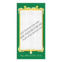 GOLDEN BAROQUE FRAME WITH ANGELS GREEN PERSONALISED PHOTO CARD