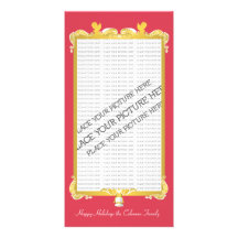 GOLDEN BAROQUE FRAME WITH ANGELS RED PHOTO CARD TEMPLATE