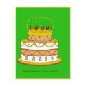 Golden Birthday Cake postcards