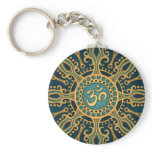 Golden Blue Aum Star keychains