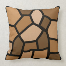 Golden Brown Abstract Stained Glass Pillow