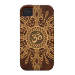 Golden Brown Aum Star iPhone 4 Case