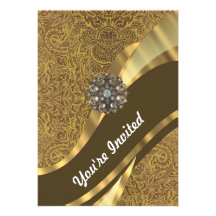 Golden brown swirl pattern invites