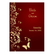 Golden Butterfly Save the Date for Weddings Business Card Template