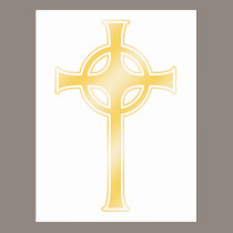 Golden Celtic Christian Cross postcards