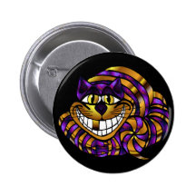 Golden Cheshire Cat Button
