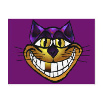 Golden Cheshire Cat Postcard