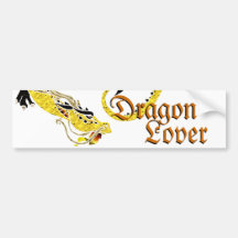Golden Coiled Dragon Bumper Sticker
