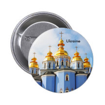 Golden copes of in cathedral in Kiev, Ukraine Pinback Buttons