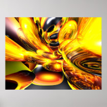 Golden Cosmos Abstract Poster
