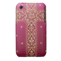 Golden Cross on Red Case-Mate iPhone 3 Case