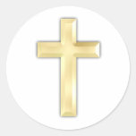 Golden Crosses Round Sticker