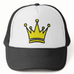 golden crown icon mesh hats