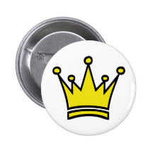 golden crown icon pinback buttons