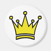 golden crown icon refrigerator magnet