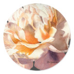 Golden Dark Peony Wedding Envelope Seals Round Sticker