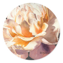Golden Dark Peony Wedding Envelope Seals Round Sticker