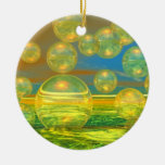 Golden Days - Yellow & Azure Peace Christmas Ornaments