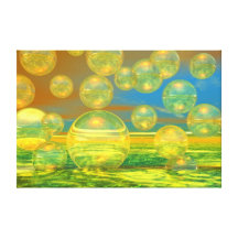 Golden Days - Yellow & Azure Tranquillity Canvas Print