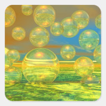 Golden Days - Yellow & Azure Tranquillity Square Sticker