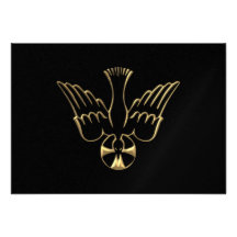 Golden Descent of The Holy Spirit Symbol Personalised Announcement
