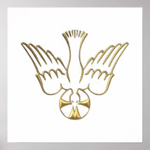 Golden Descent of The Holy Spirit Symbol Posters