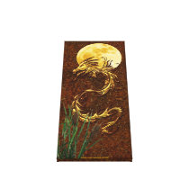 Golden Dragon, Moon & Bull-rushes Art Canvas Gallery Wrapped Canvas