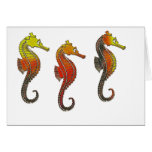 Golden Enameled Seahorses Cards