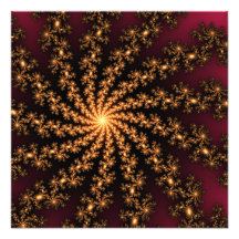 Golden Explosion - fractal design Photographic Print