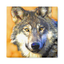 Golden Eyes (Wolf) Magnets