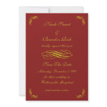 Golden Fairy Tale Save The Date (red) invitations
