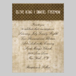 Golden Fawn White & Brown Ornate Wedding Invitatio invitations