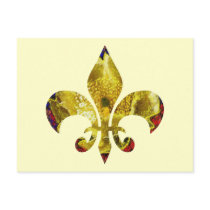 Golden Fleur-de-Lis  ;   ZazzleRocks Series Postcard