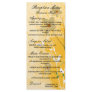 golden floral modern design wedding reception menu customized rack card